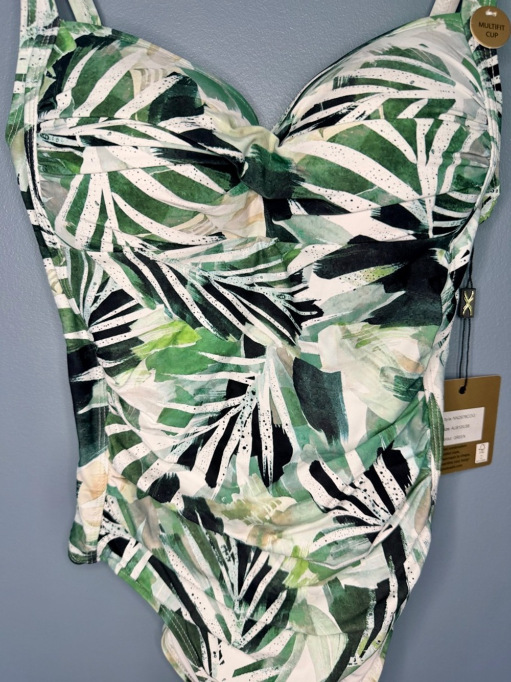 NWT Nip Tuck Swim Green Palm One-Piece Swimsuit | Size 6 - Picture 4 of 7